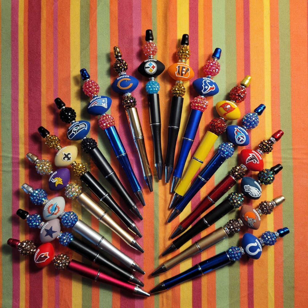 NFL Football Sports Playoffs Team Beaded Logo Pens 2 For 15!